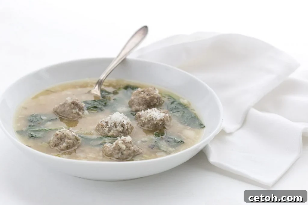 Warm up with this healthy low carb Italian Wedding Soup, perfectly portioned for freezing.