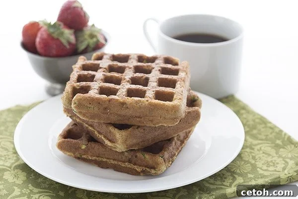 My new favourite low carb breakfast recipe: Zucchini Spice Waffles, a perfect freezer-friendly start to the day.