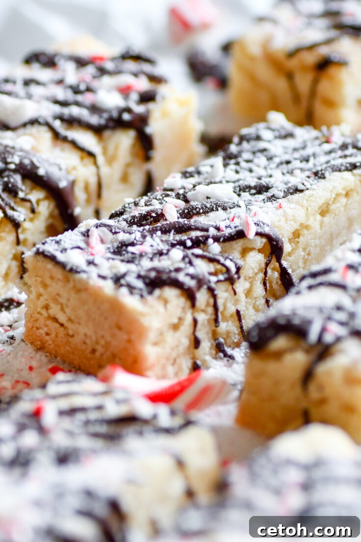 Delicious Candy Cane Shortbread bars on a festive plate.