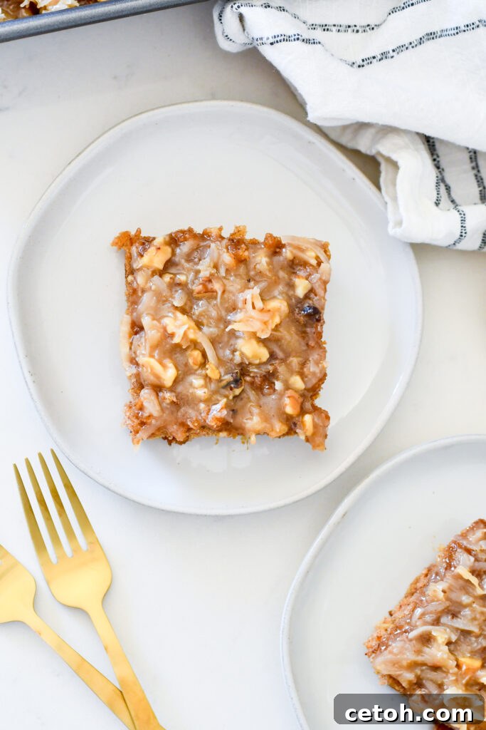 Hearty Irish Oatmeal Cake 7 Irresistible coconut pecan frosting generously spread over a warm Irish Oatmeal Cake