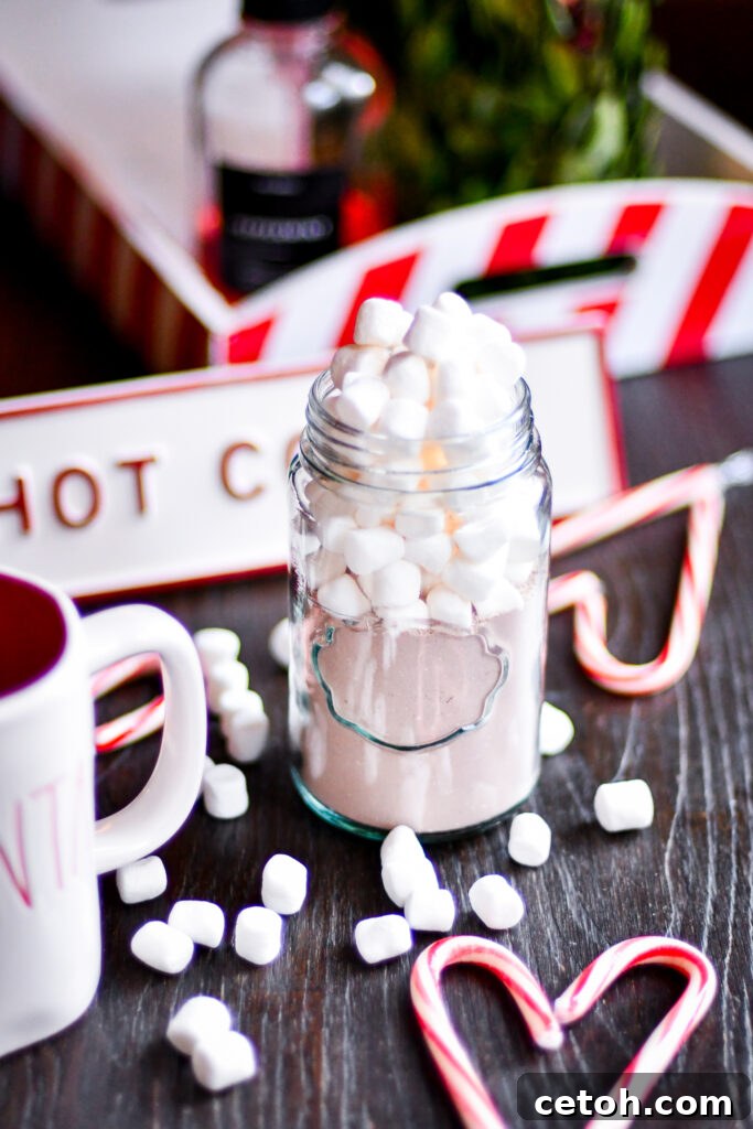 Warm up with this rich and creamy homemade hot chocolate mix recipe. Perfect for winter nights or gifting during the holidays!