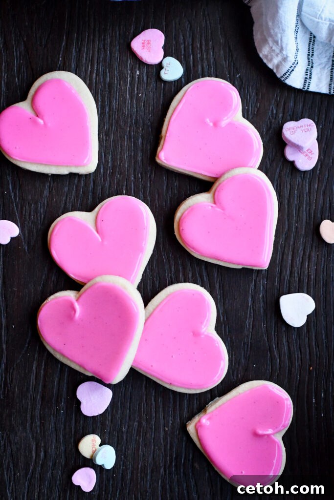 No chill time required with this easy and delicious no-chill sugar cookie recipe, showcasing perfectly shaped cookies.