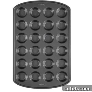 Mini muffin tin for bite-sized chocolate chip muffins
