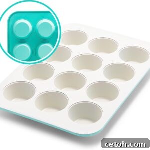 GreenLife ceramic nonstick muffin pan for easy cleanup