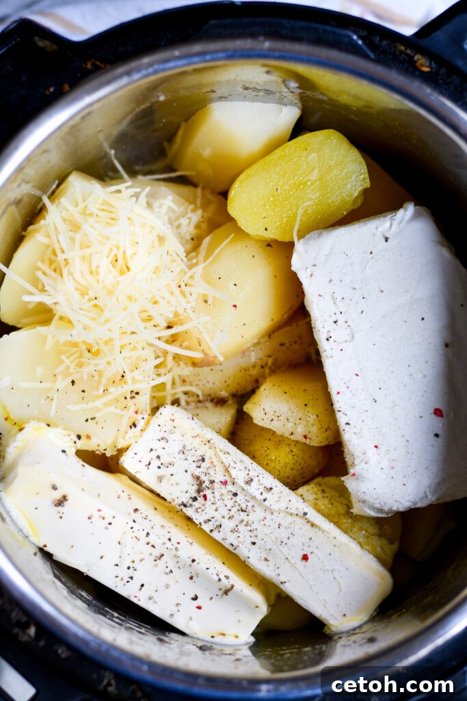 Foolproof Instant Pot Mashed Potatoes 3 Get Thanksgiving-ready with our Easy Instant Pot Mashed Potatoes recipe. Creamy, dreamy spuds that shine without the fuss. Ideal for a stress-free holiday feast!