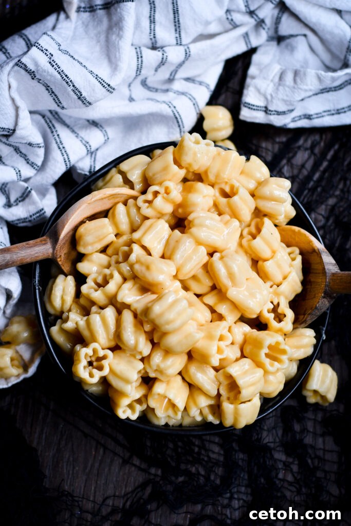 Kids and adults alike will love our Halloween-themed Mac 'n' Cheese. Perfect for a spooky family dinner.