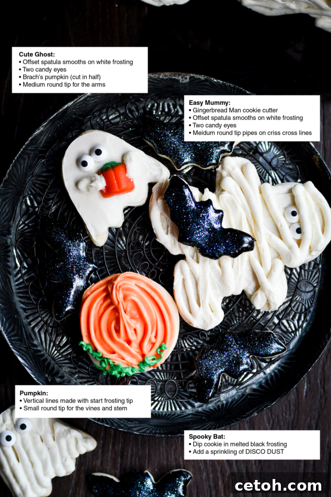 Make your Halloween sweeter with these fun and spooky sugar cookie designs.