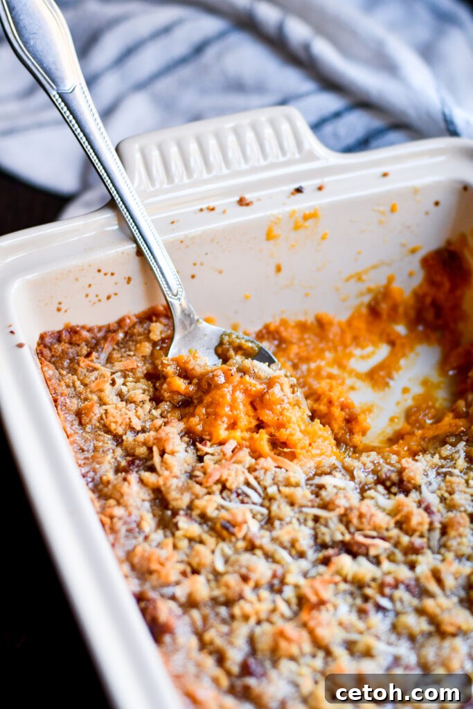 A timeless family favorite that never misses! Creamy sweet potatoes and a crisp pecan topping baked to perfection — a must-have Thanksgiving side dish you’ll make every year.