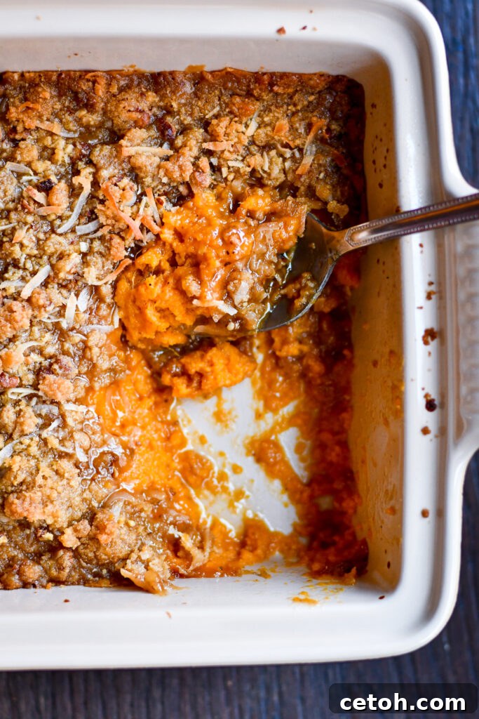 This make-ahead Sweet Potato Casserole with Pecan Topping saves time and delivers comfort. Creamy, buttery, and sweetly spiced — perfect for Thanksgiving prep!