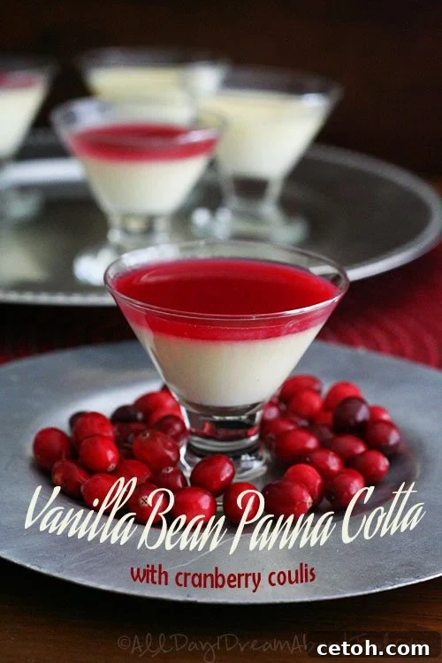Low Carb Vanilla Panna Cotta with Cranberry Sauce - A Delicious Keto and Gluten-Free Dessert