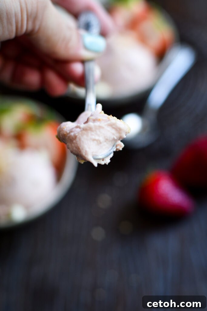 Discover a new favorite dessert with our Cottage Cheese Strawberry Ice Cream! Made in the Ninja Creami, it's a nutritious and delicious way to enjoy summer. 