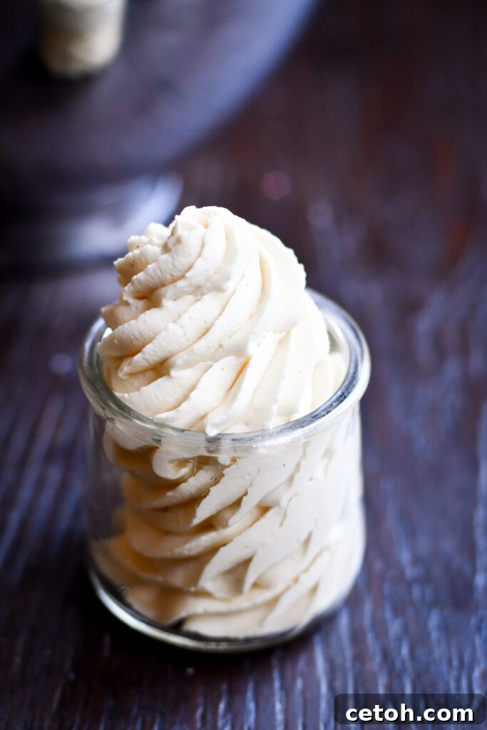 Stabilized whipped cream holds up longer and pipes beautifully, making it perfect for any dessert. Discover this easy recipe!