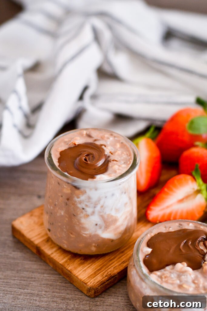Make mornings easier with these easy Chocolate Overnight Oats! A healthy, grab-and-go breakfast that tastes like dessert but keeps you full for hours.