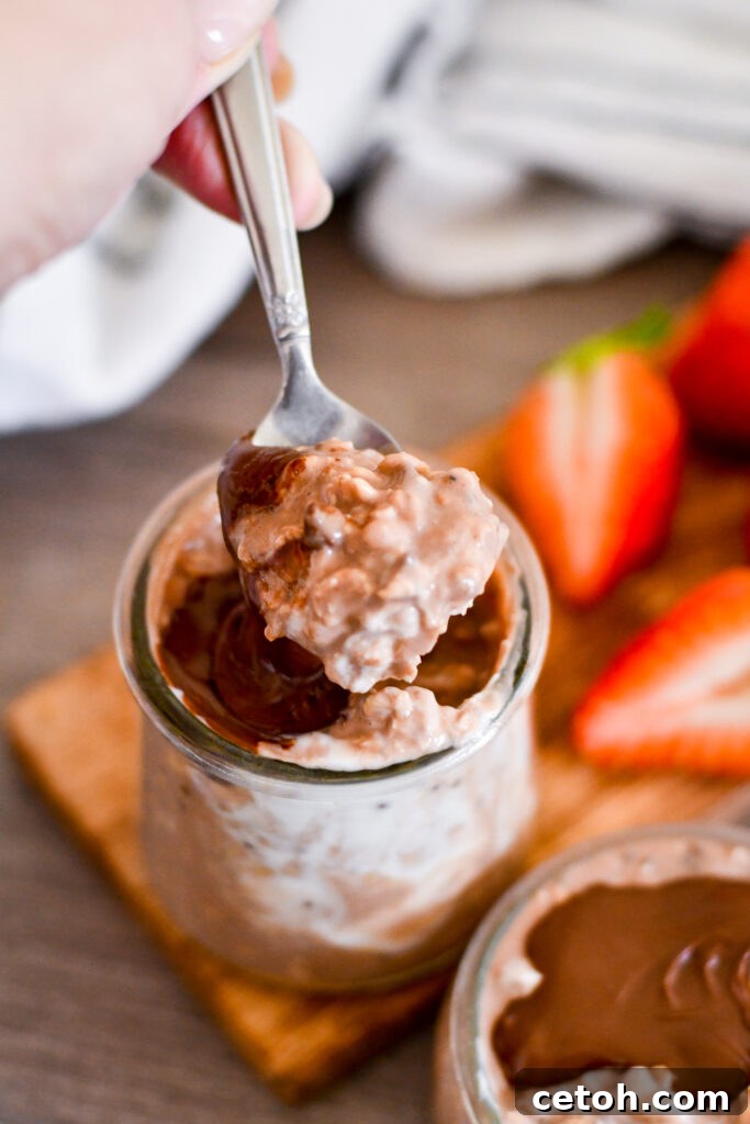 Need an easy meal prep breakfast? These Chocolate Overnight Oats are quick to make, full of protein, and taste like a chocolate treat!