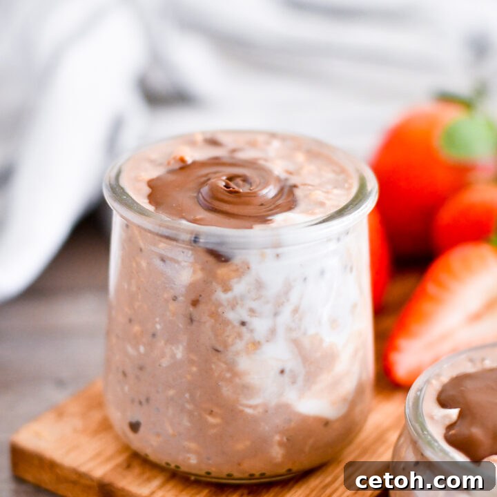 Craving chocolate for breakfast? These creamy Chocolate Overnight Oats are packed with fiber, protein, and rich cocoa flavor! A no-cook, meal-prep breakfast ready in minutes.