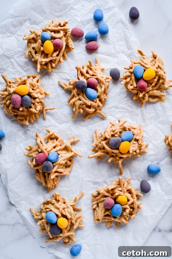 Make these sweet and simple bird’s nest cookies for your Easter celebration. A no bake recipe that’s kid-friendly, festive, and ready in minutes!