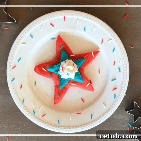 Easy Patriotic Star-Shaped Pancakes for 4th of July breakfast