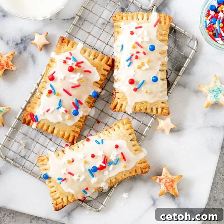 Homemade Patriotic Pop Tarts for 4th of July breakfast