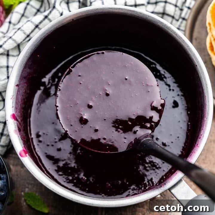 Homemade Blueberry Syrup for pancakes and waffles