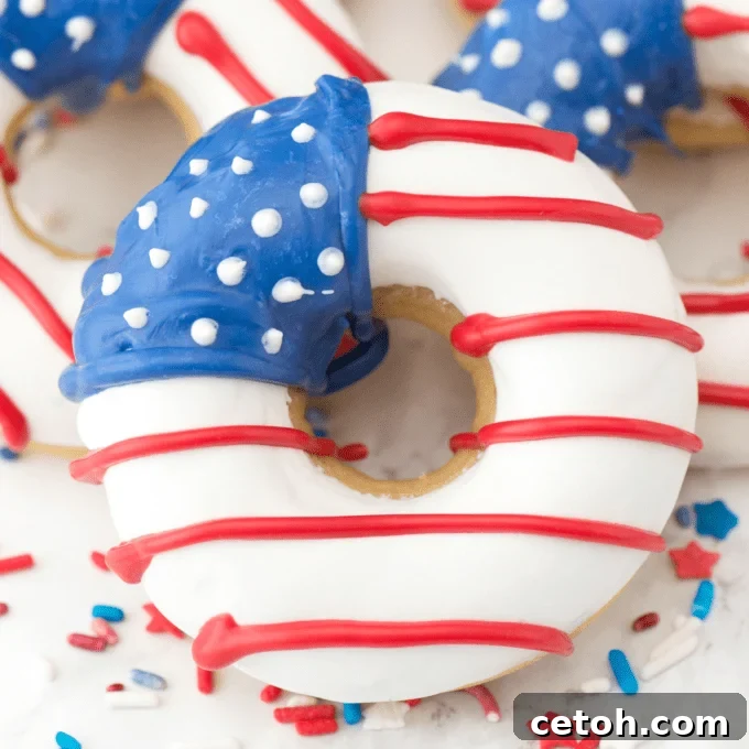 American Flag Donuts for patriotic breakfast