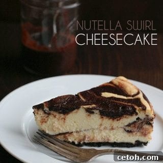 Nutella Swirl Cheesecake Slice
