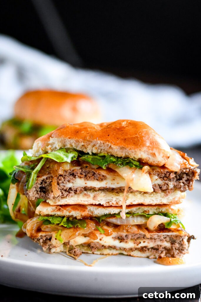 Try this easy Swiss Onion Burger for dinner tonight! Packed with flavor and perfect for a family meal or cookout.