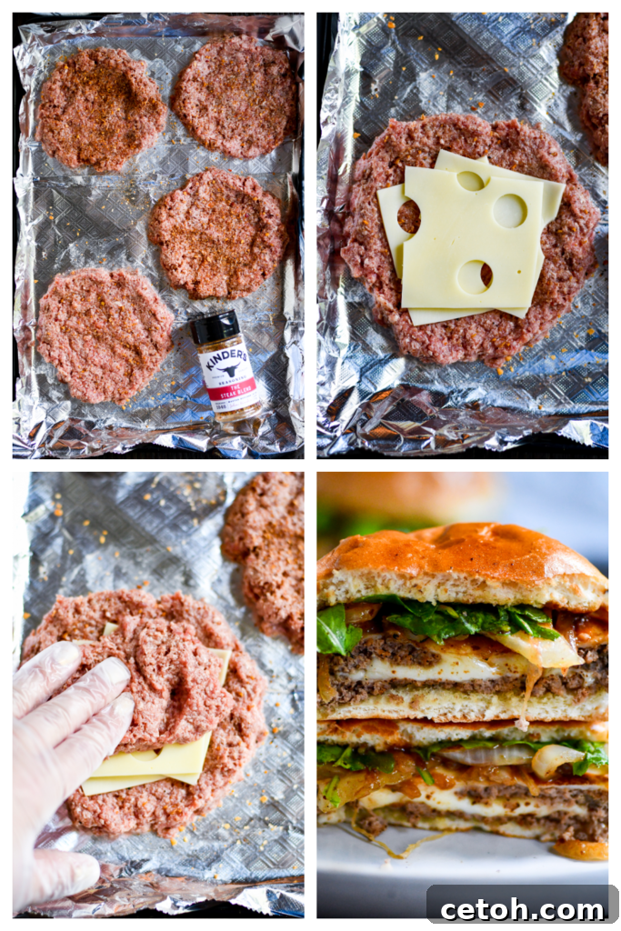 Love burgers? This Swiss Onion Burger takes it to the next level with gooey Swiss cheese and caramelized onions. A must-try!