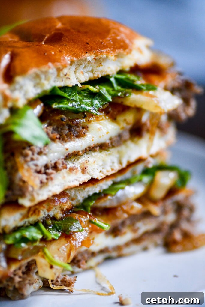 Juicy beef, melty Swiss cheese, and caramelized onions—this Swiss Onion Burger is burger perfection! Try it today!