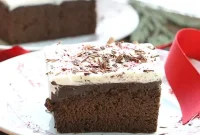 Decadent Peppermint Mocha Poke Cake