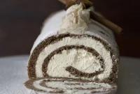 Spiced Keto Gingerbread Yule Log