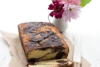 Keto Sour Cream Marble Swirl Loaf