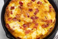 Decadent Keto Frittata with Bacon and Melted Brie