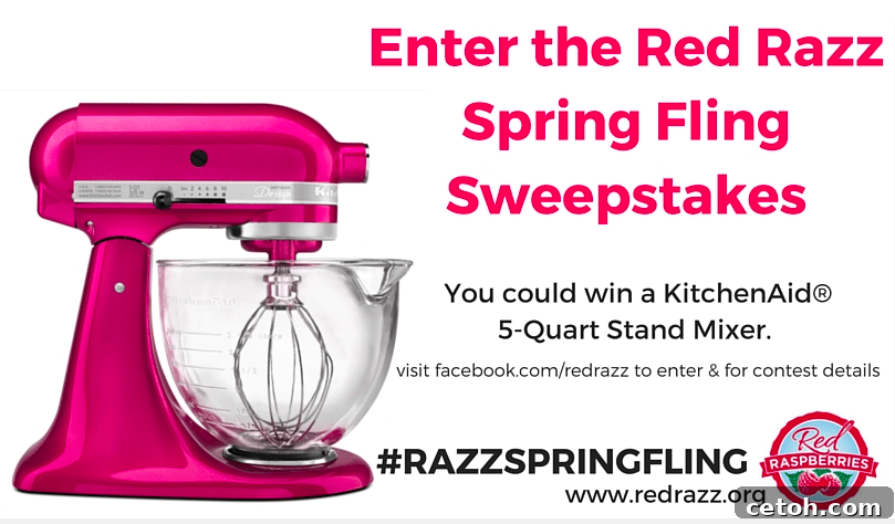 Enter the Red Raspberries Spring Fling Sweepstakes to win a KitchenAid mixer!