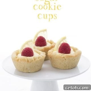 Lemon Sugar Cookie Cups with fresh berries