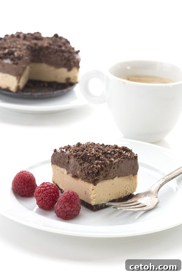Deliciously creamy layers of peanut butter and chocolate pudding in this low carb dirt cake. A perfect small batch dessert.