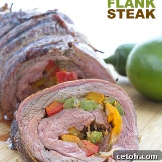Low Carb Fajita Stuffed Flank Steak Recipe