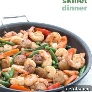 Easy Keto Shrimp and Sausage Skillet Dinner