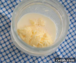 Finished butter with buttermilk