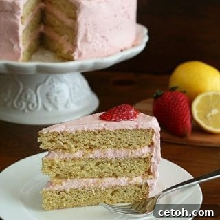 Low Carb Gluten Free Strawberry Lemonade Cake 2 Low Carb Strawberry Lemonade Layer Cake