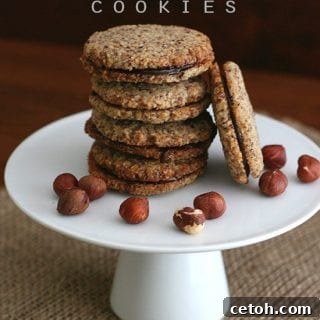 Velvety Chocolate Hazelnut Sandwich Bites 2 Hazelnut chocolate sandwich cookies