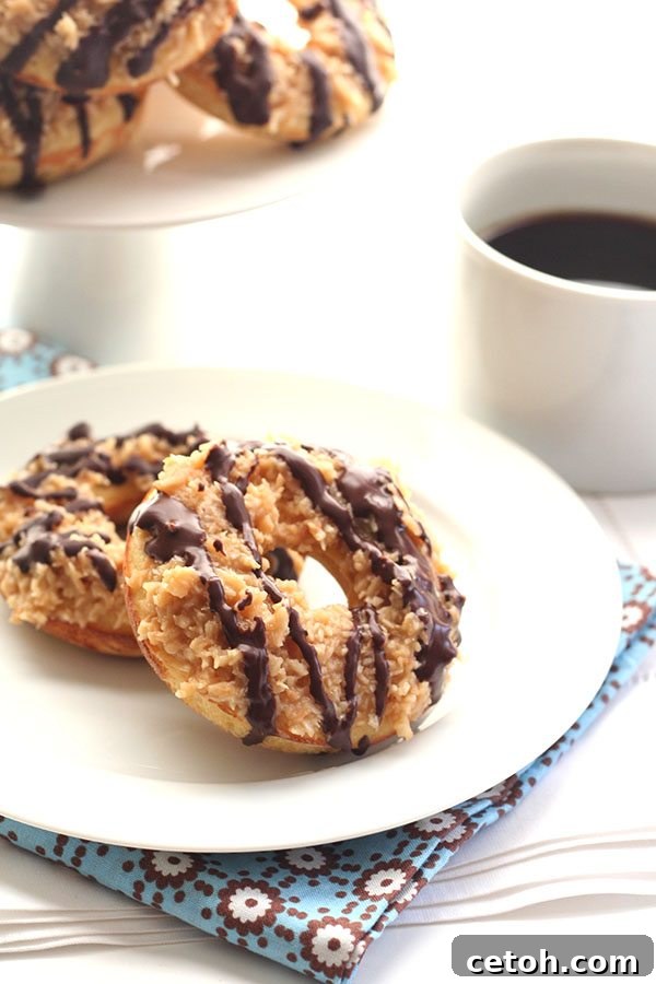 Sugar-free Grain-Free Donuts with caramel and coconut, a keto friendly treat