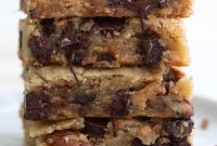 Chocolate Chip Keto Cookie Bars Loaded with Nuts