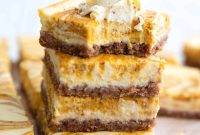 Keto Pumpkin Swirl Cheesecake Bars